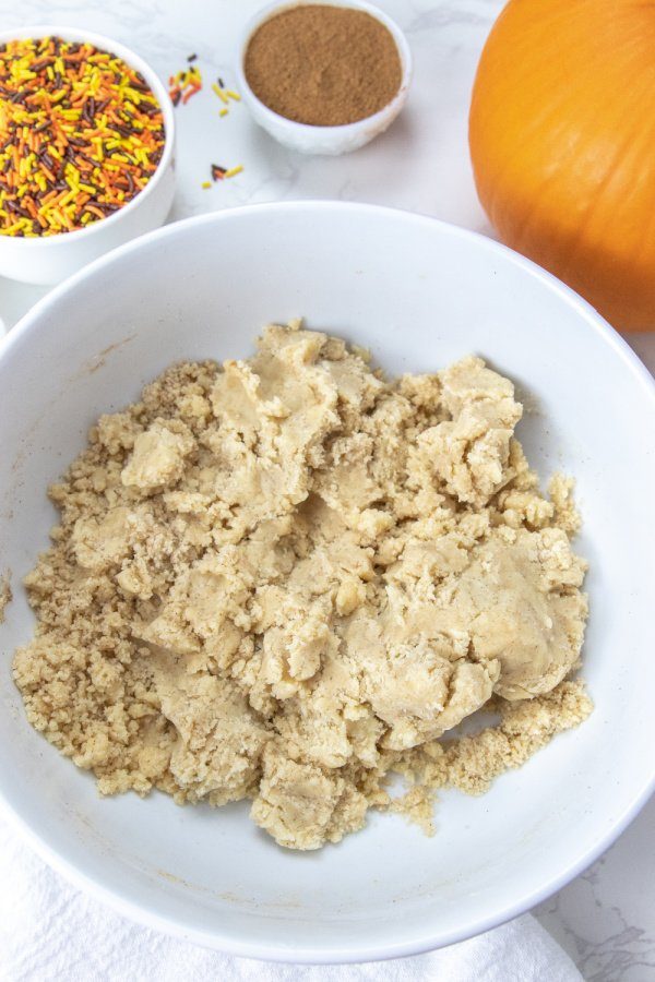 sugar cookie dough in bowl 