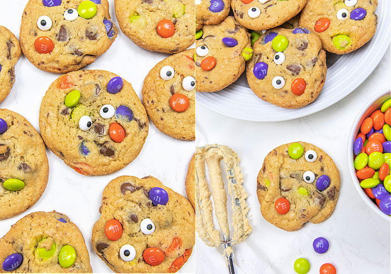 Monster M&M Cookies On platter