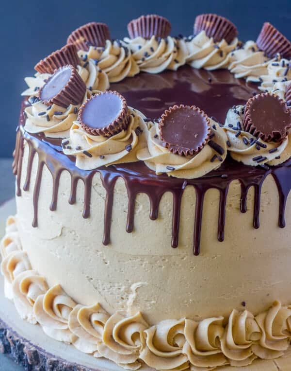 layered peanut butter cup cake 