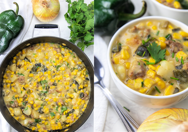Sausage, Corn and Poblano Chowder images