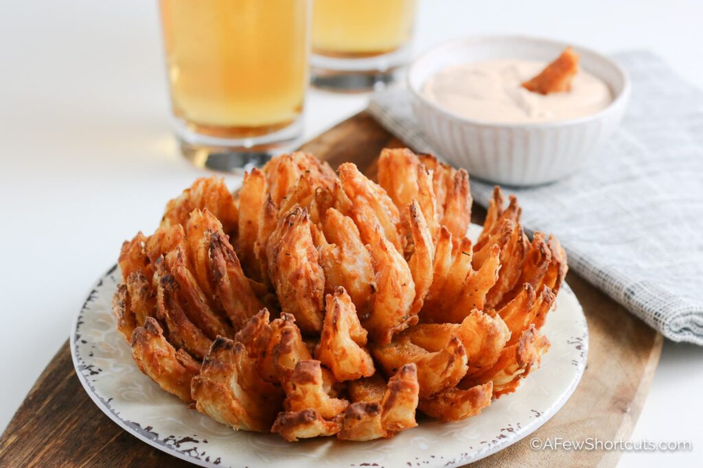 blooming onion on a plate 