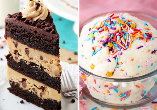 cookie dough desserts in a collage