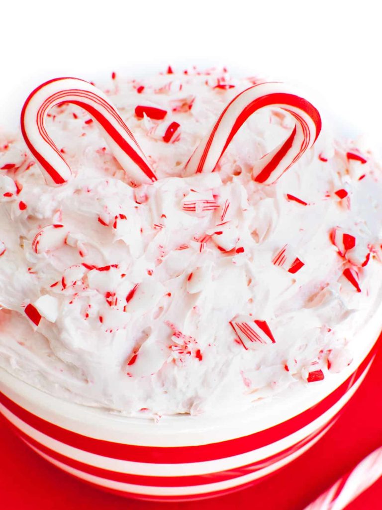 candy cane dip in a bowl 