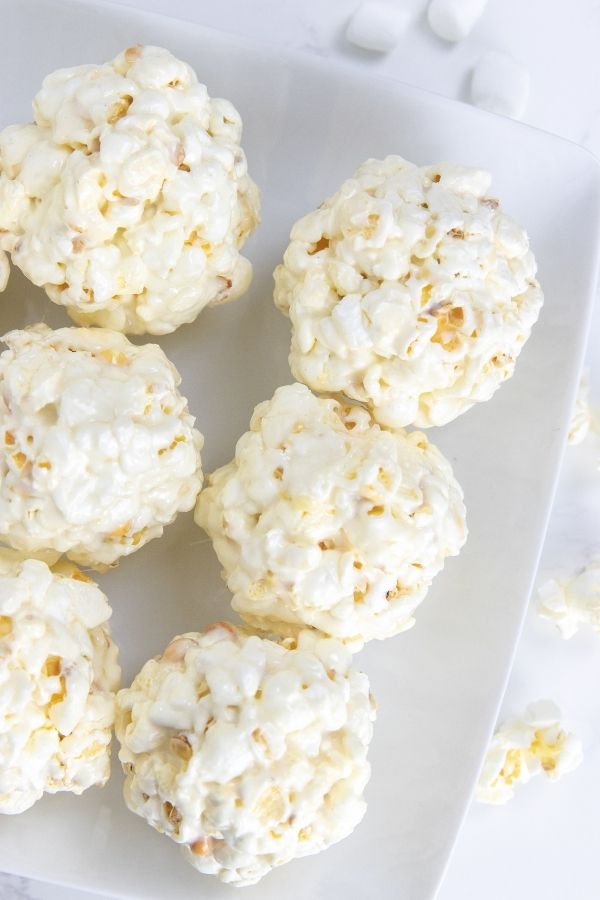 plate of popcorn balls 