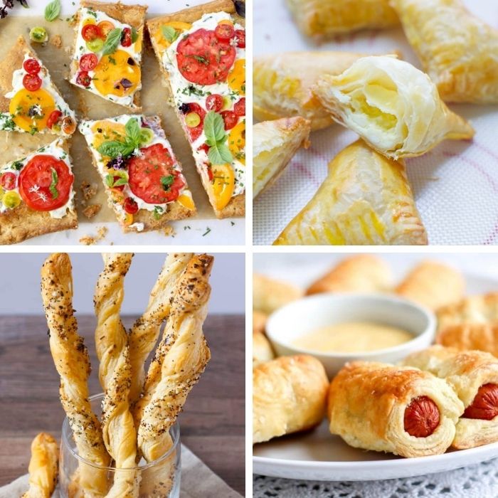 Puff Pastry Appetizers are a fun and easy appetizer that is a perfect finger food for your next party. This puff pastry recipe list is so good. #puffpastry #passion4savings #appetizer #snack #snackidea #partyfood #fingerfood #simple #delicious #fun puff pastry collage of recipes