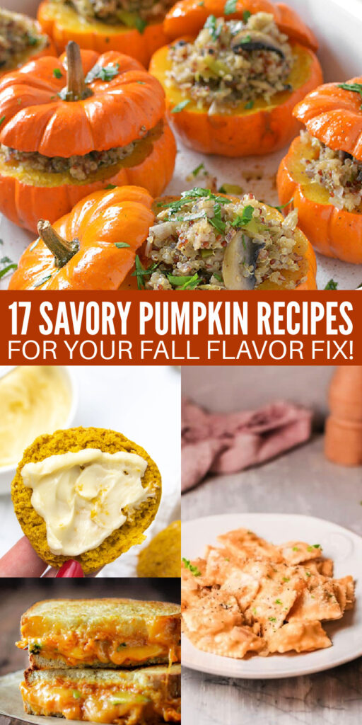 Check out these savory pumpkin recipes that are perfect for all. Simple recipes that offer a delicious savory flavor. Try these recipes today. #pumpkin #recipes #savory #passion4savings #easy #fall #fallflavors #simple #dinner #ideas savory pumpkin recipes collage