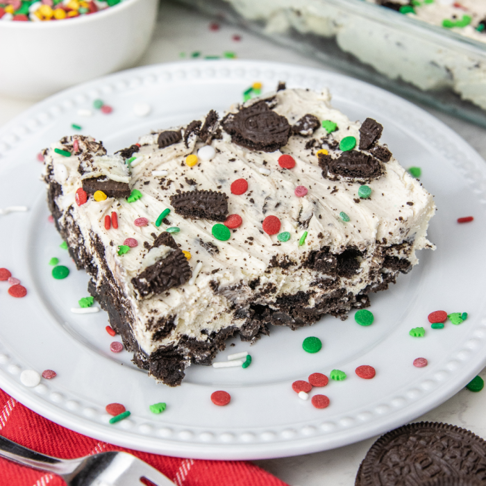 cheesecake on a plate with sprinkles