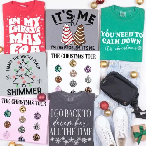 Women's Graphic Christmas Tees on Sale