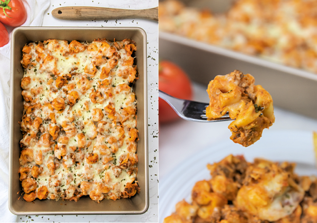 Easy Weeknight Cheesy Baked Tortellini Casserole Recipe
