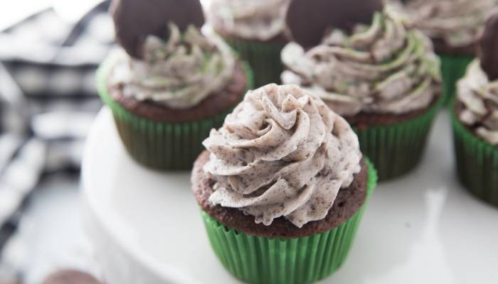 mint cupcakes on plate 