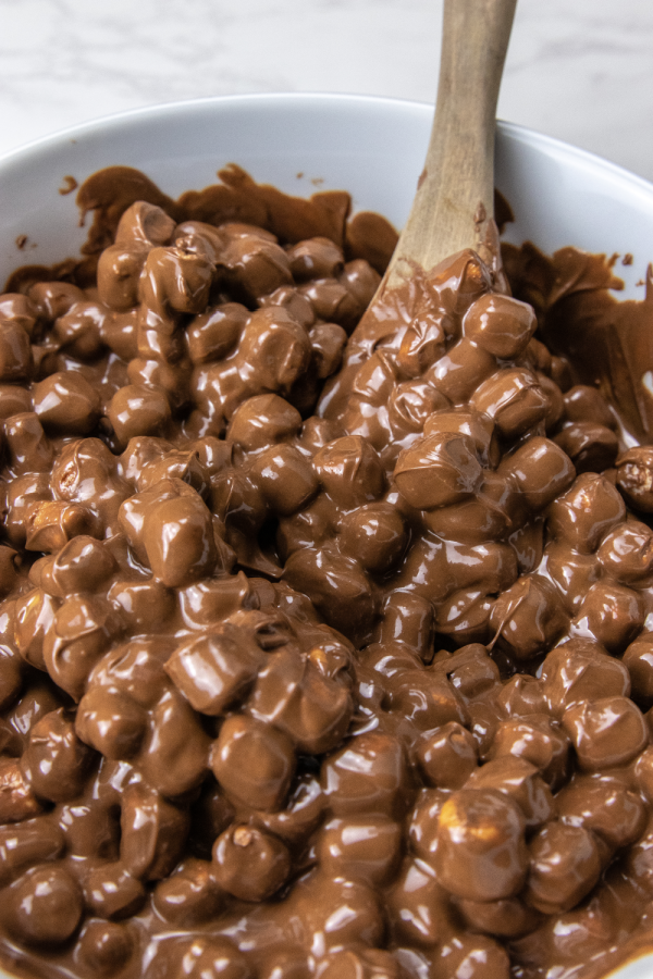 mini marshmallow dessert with spatula in bowl 