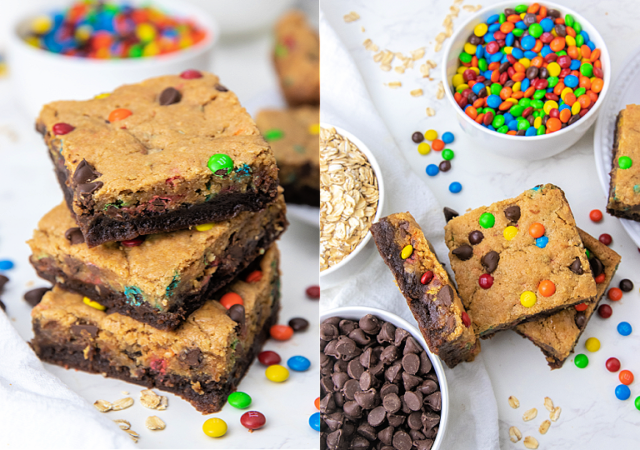 easy monster cookie brownies