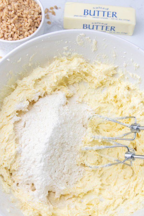 icebox butter cookie dough with mixer 