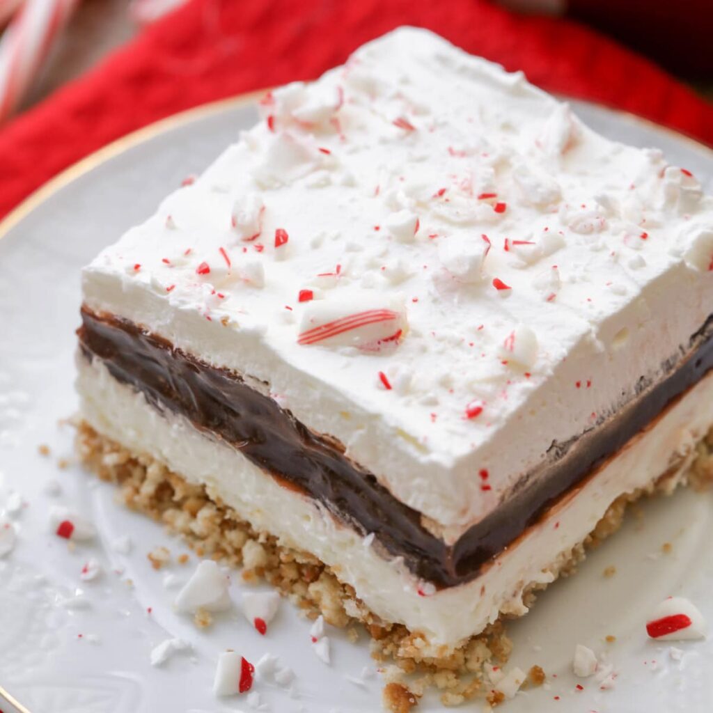 layered peppermint dessert