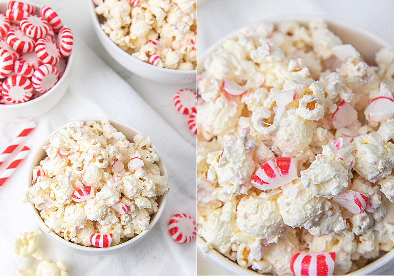 Peppermint popcorn collage picture