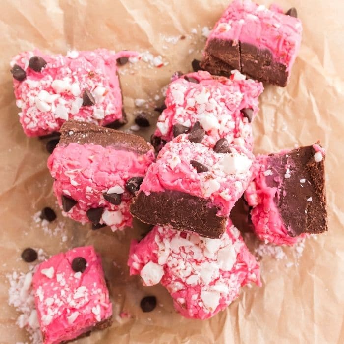 peppermint fudge on plate 