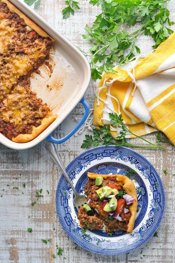 taco casserole on plate 