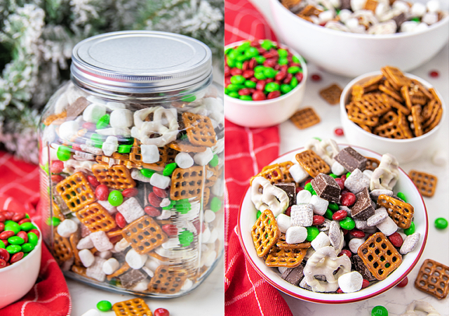 Christmas Snack Mix collage