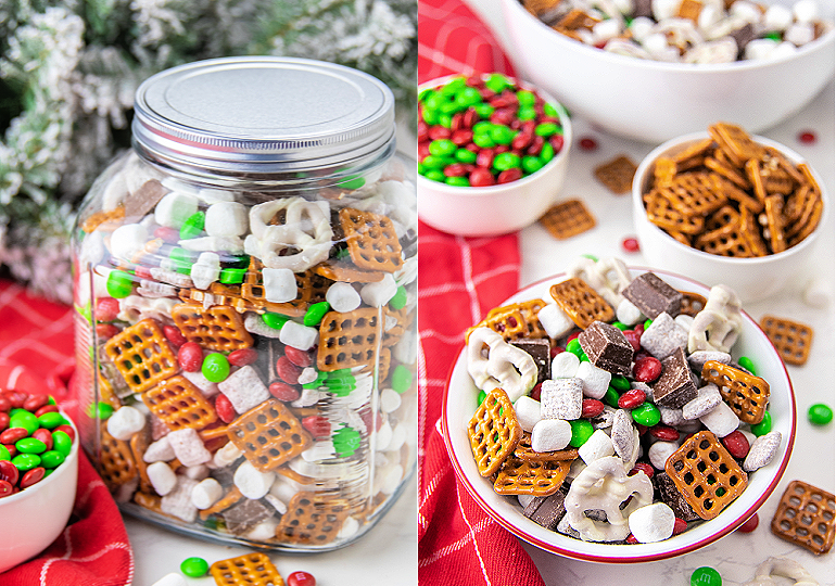 Christmas Snack Mix collage