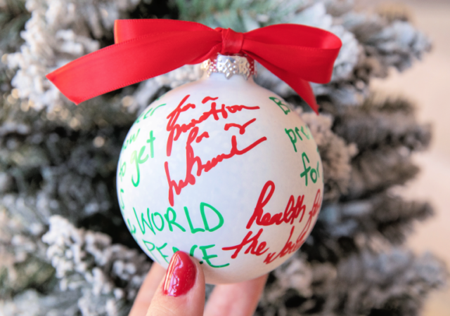 DIY christmas wish ornament