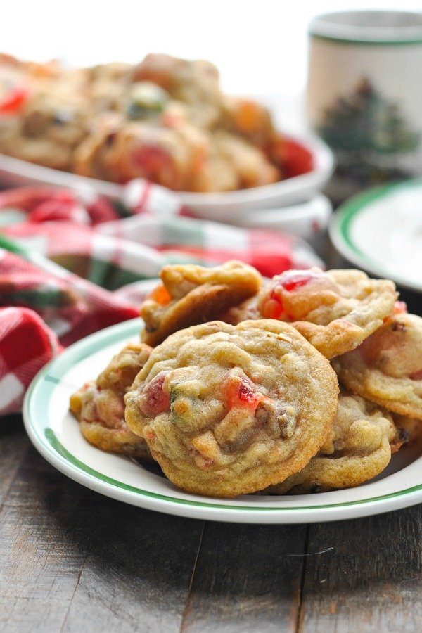 plate of fruitcake cookies 