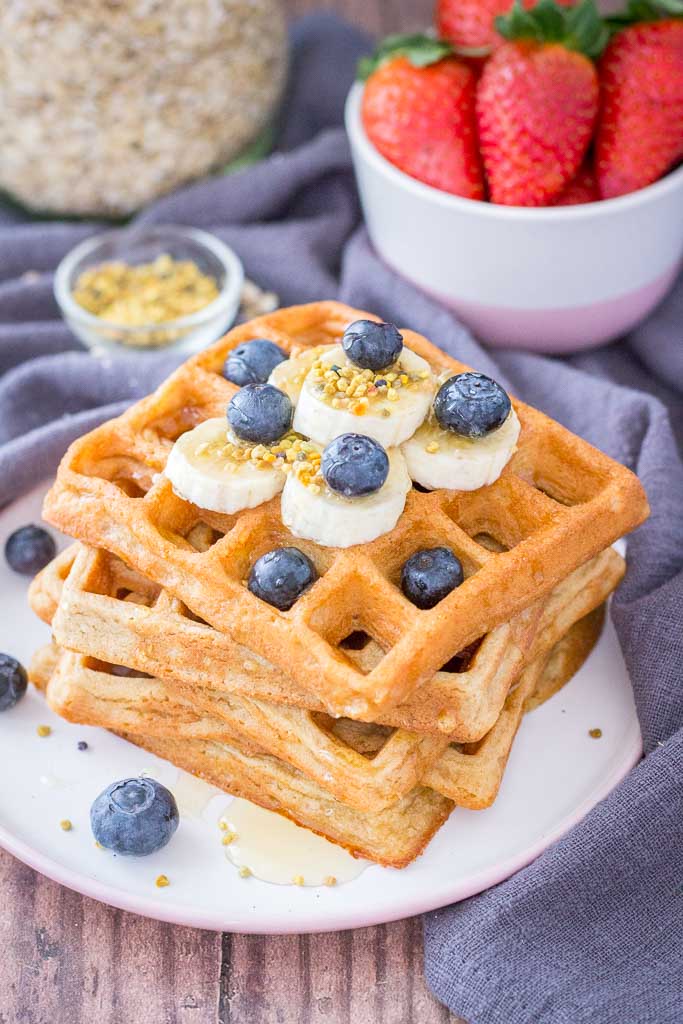 oatmeal waffles on a plate 