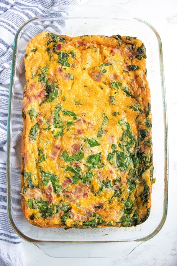 oven baked omelet on table