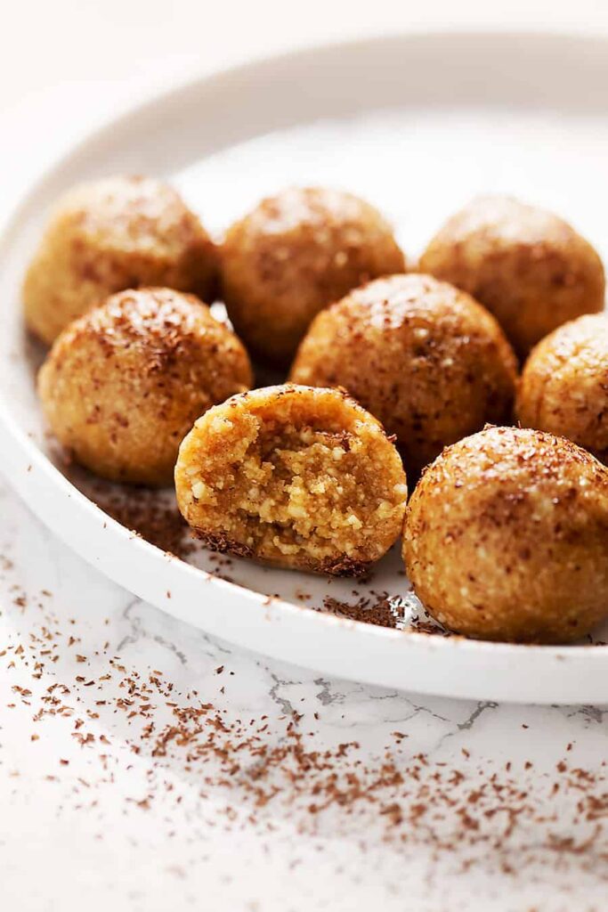gingerbread fat bombs on a platter 