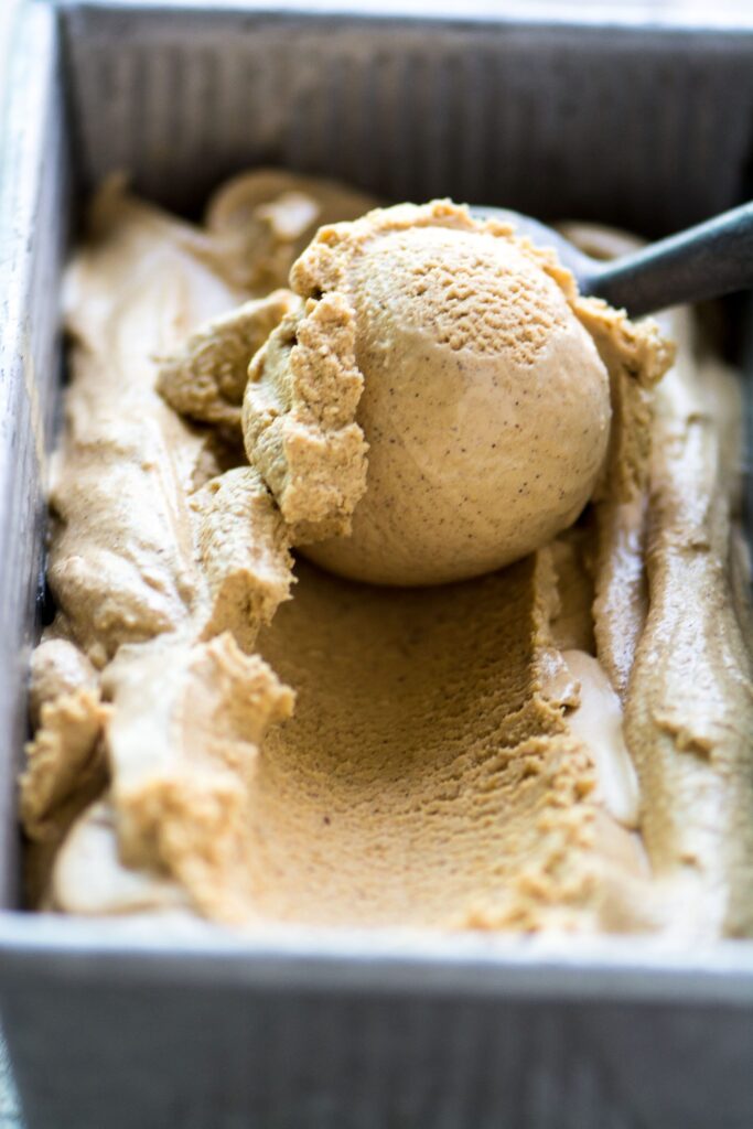 gingerbread ice cream scooping up 