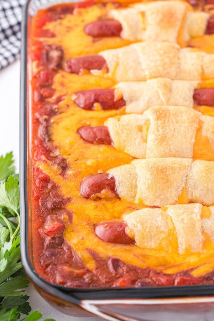 chili cheese dog bag in a 9x13 pan 