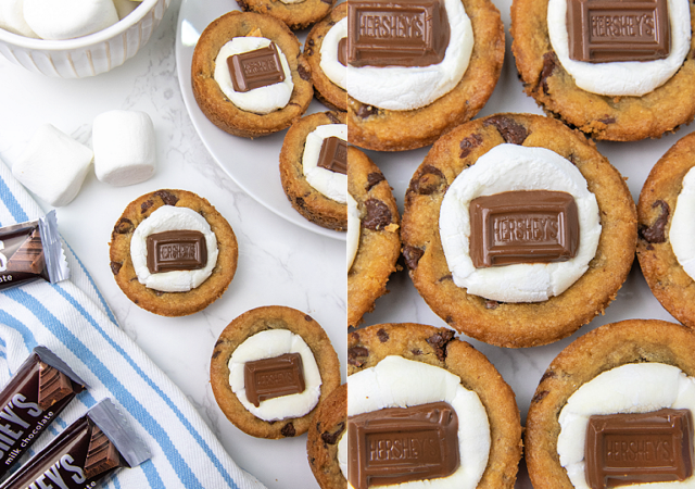 S'Mores Cookie Cups collage