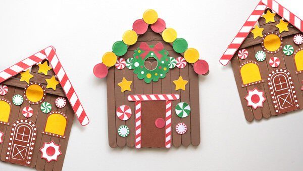 popsicle stick gingerbread house 