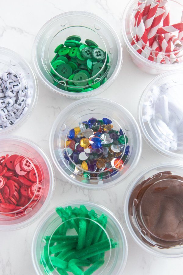 gingerbread decor items on counter 