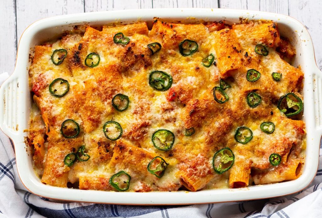 tuna pasta in a casserole pan 