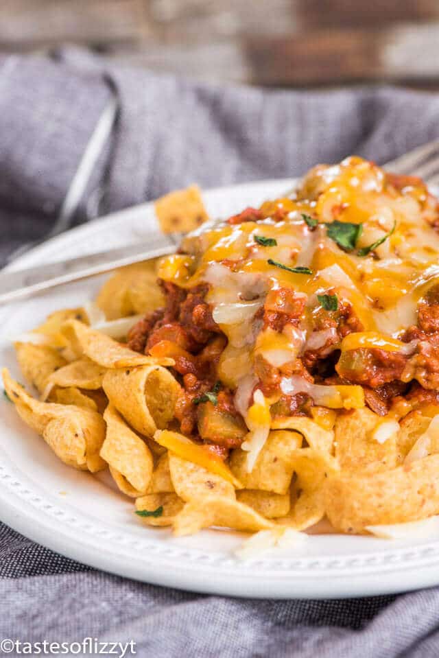 frito chili pie on a plate 