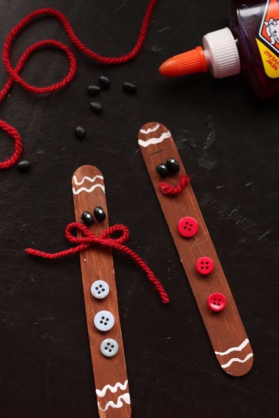 popsicle stick gingerbread men
