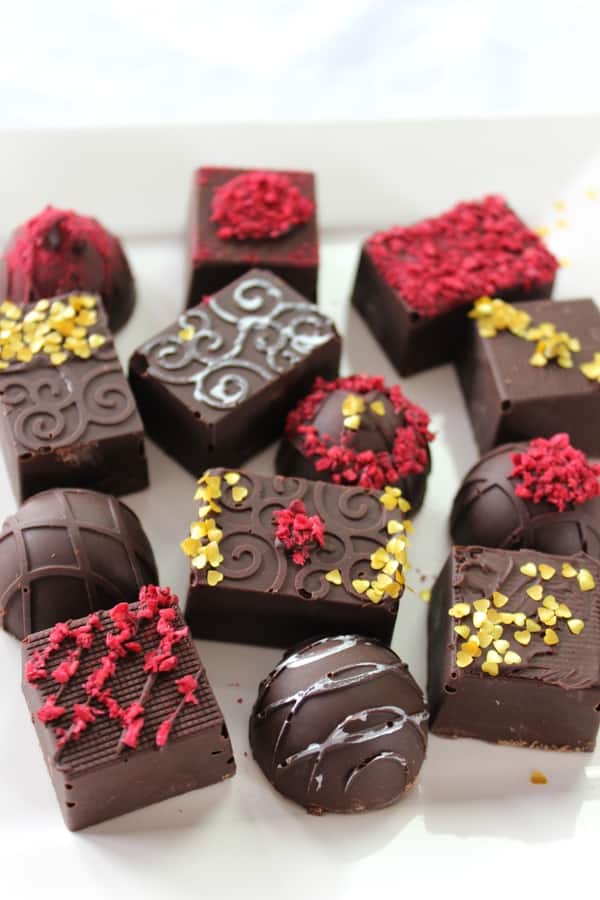 keto chocolates on white counter 