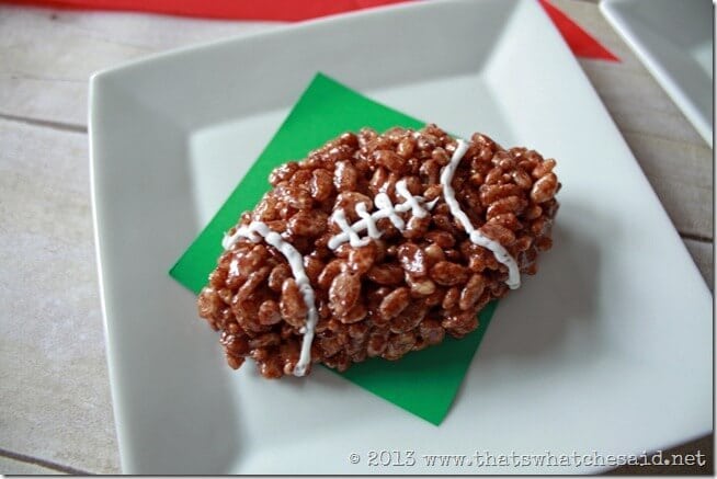 football shaped rice krispy treat 