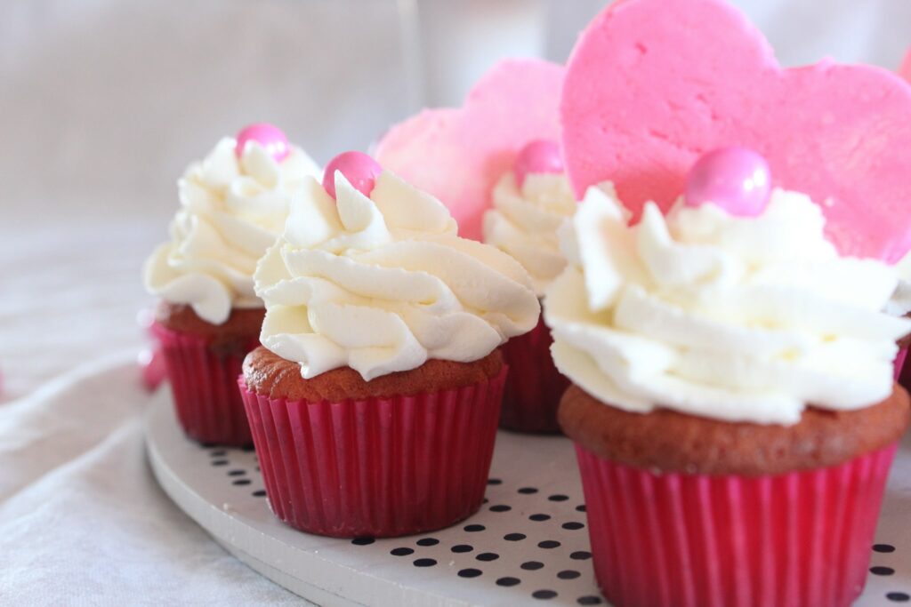 mini cupcakes on platter 