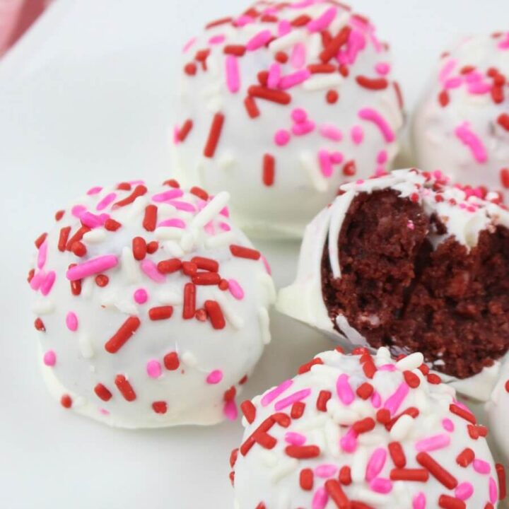 oreo red velvet truffles on plate 