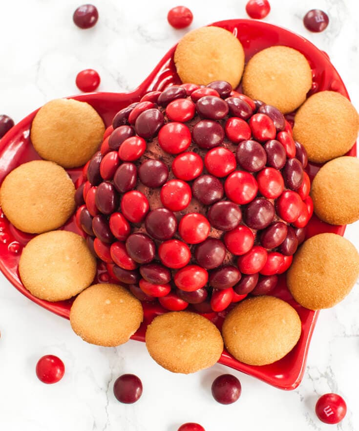 dessert dip with wafer cookies around it 