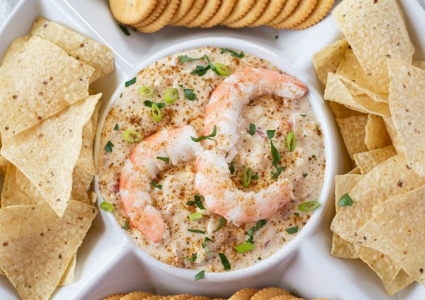 shrimp dip in a bowl 