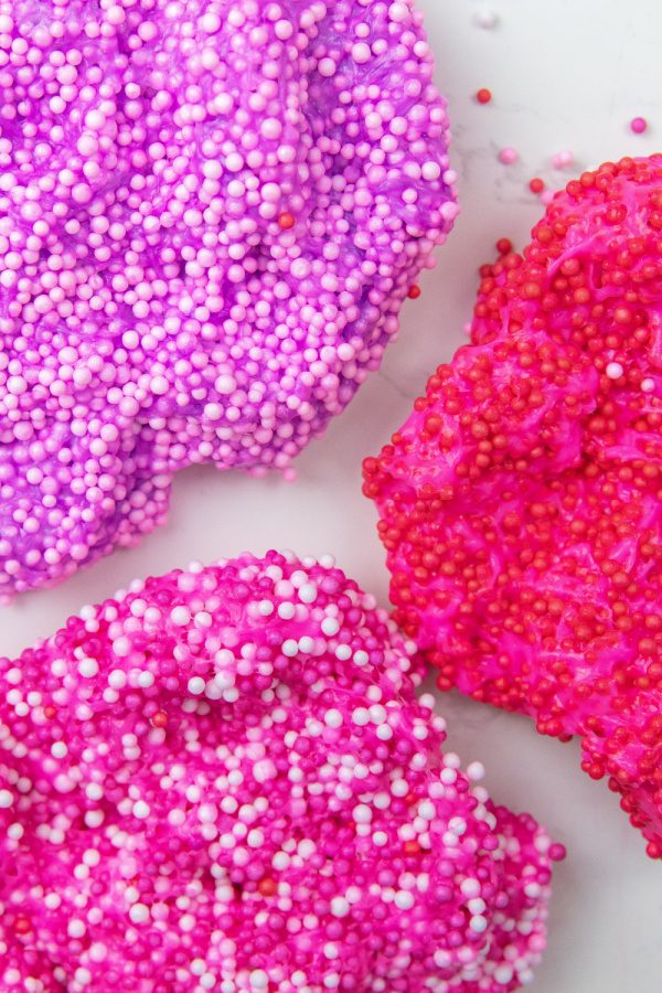 diy floam on marble counter 