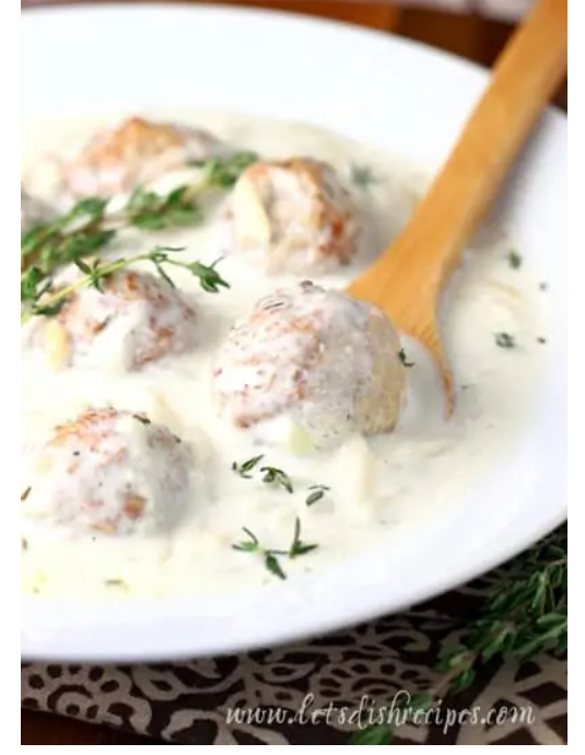 meatball orza creamy stew in plate 