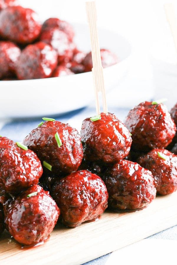 meatballs on serving tray 