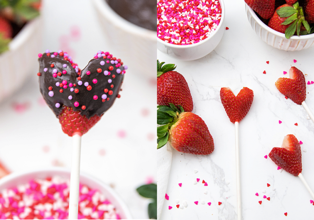 collage of valentines strawberry