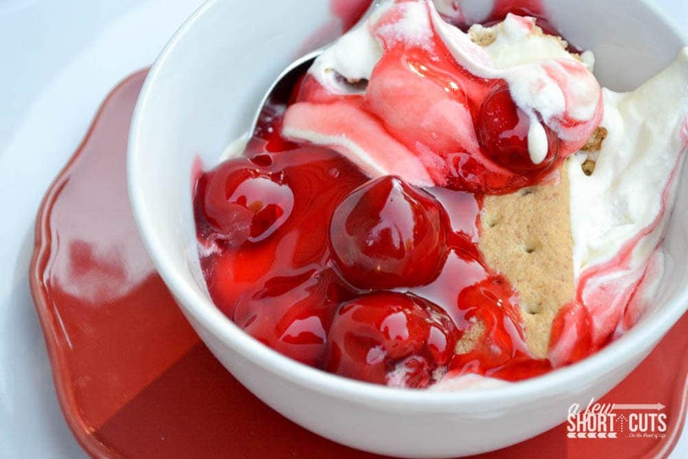 cherry delight in a white bowl 