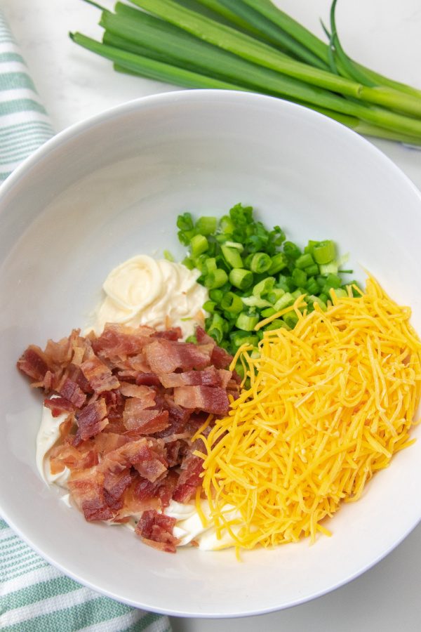 bacon and cream cheese mixture in bowl