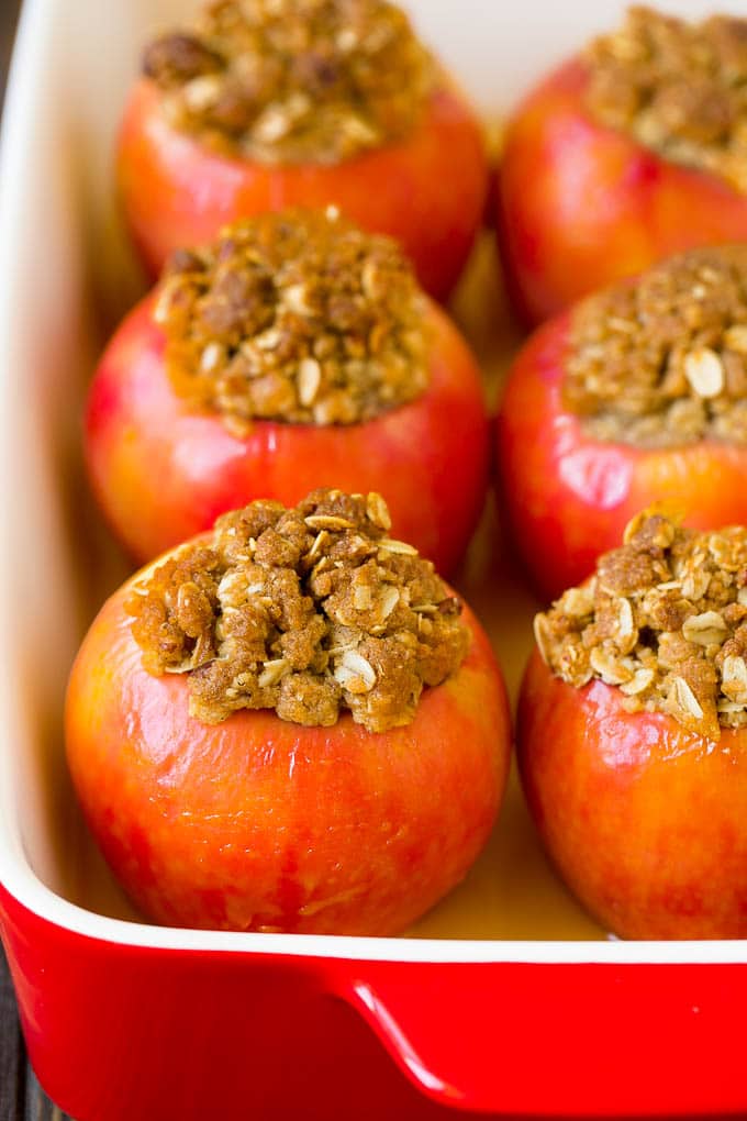 baked apples filled with oats 