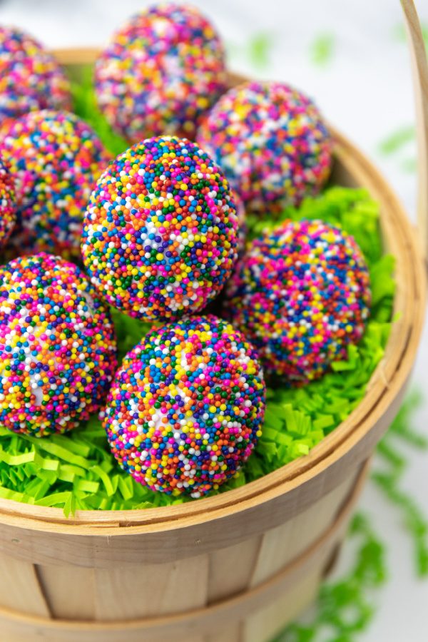 easter eggs coated in sprinkles 